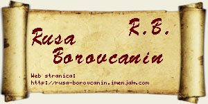 Rusa Borovčanin vizit kartica